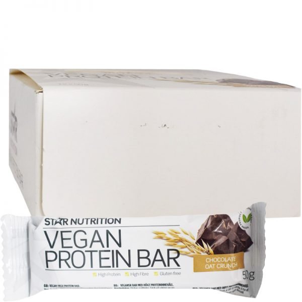 Hel Låda Proteinbars "Vegan Chocolate Oat Crunch" 12 x 50g - 81% rabatt
