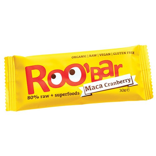 ROO bar Bar Maca & Tranebær Ã? Roobar 100% Raw - 30 G