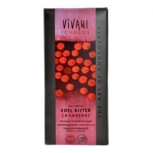 Vivani Mörk Choklad Med Tranbär Eko - 100 G
