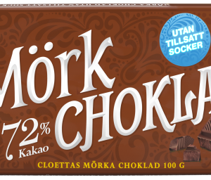 Cloetta Mörk choklad 72 % utan tillsatt socker 100g